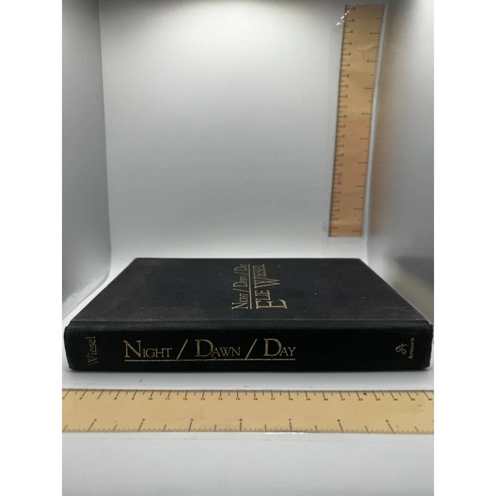 Night Dawn Day by Elie Wiesel 1985 HC Holocaust Trilogy Memoir Used Book
